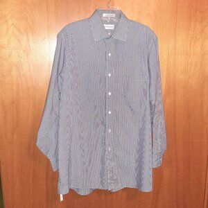 MEN’S SHIRT LS VAN HEUSEN NAVY/WHITE GINGHAM 16 32/33
